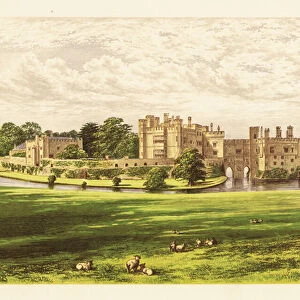Leeds Castle, Kent, England. 1880 (engraving)