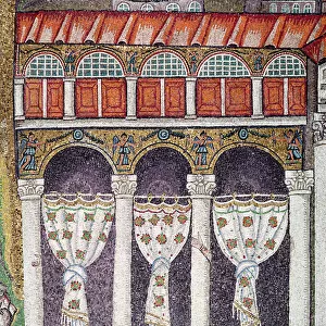 Left wing of the Palazzo di Teodorico, 527-99 (mosaic) (detail of 224988)