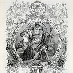 The legend of Charlemagne, engraving