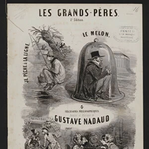 Les Grand Peres, four philosophical songs by Gustave Nadaud (litho)