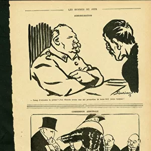 Les Hommes du jour, Satirique en N & B, 1919_6_22: War of 14 -18, Pacifism, Demobilisation Illustration by Jouriau