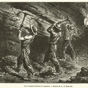 Les mineurs abattant le charbon (engraving)