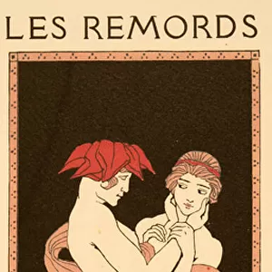 Les Remords, illustration from Les Chansons de Bilitis, by Pierre Louys, pub. 1922 (pochoir print)
