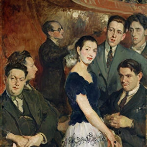 Les Six, group portrait of the avant-garde musical group sponsored by Jean Cocteau, c