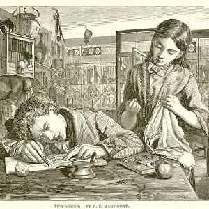The Lesson. By R. B. Martineau (engraving)