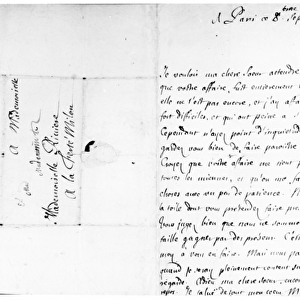 Letter to his sister, Marie, at La Ferte-Milon (pen and ink on paper)