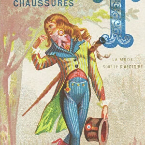 Letter T - Fashion under the Directory (men's costume), 1880 (chromolithography)