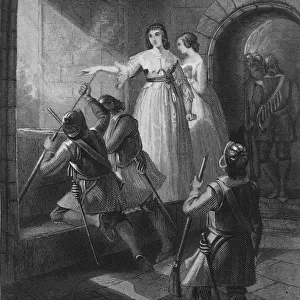 Lettice FitzGerald, 1st Baroness Offaly, defending her castle from attack by the rebels in the Great Irish Rebellion of 1642 (engraving)