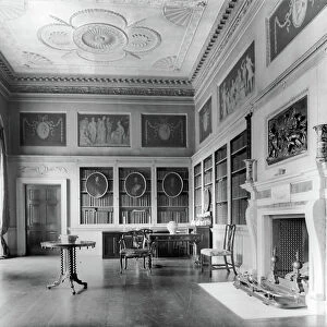 The Library at Shardeloes, Buckinghamshire, from The Country Houses of Robert Adam, by Eileen Harris, published 2007 (b/w photo)