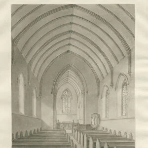 Lichfield - Interior of Christ Church [New Church ]: sepia drawing, 1847 (drawing)