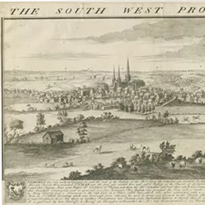 Lichfield - South West Prospect: engraving, 1732 (print)