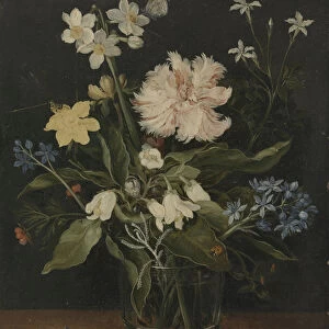 Still Life with Flowers in a Glass, 1630 (oil on copper)