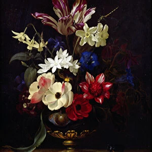 Still life with flowers (oil on panel)