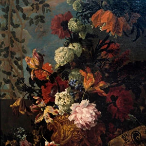 Still Life of Flowers Painting by Jean Baptiste (Jean-Baptiste) Monnoyer (1634-1699