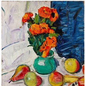 Still Life With Marigolds (oil on board)