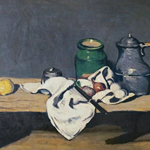 Still life with a tin kettle, 1869 (oil on canvas)