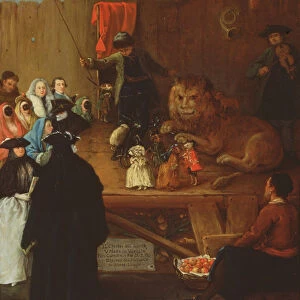 The Lions Cage, as seen in Venice in the Carnival of 1765 (oil on canvas)