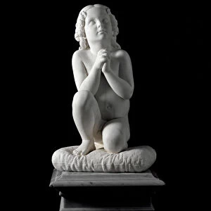Little boy in prayer Marble sculpture by Luigi Pampaloni (1791-1847), circa 1827
