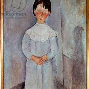 Little girl in blue 1918 (oil on canvas)
