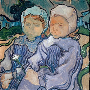 Two little girls, june 1890 (oil on canvas)
