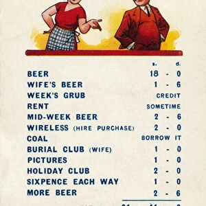 How to live on 30 shillings a week (colour litho)