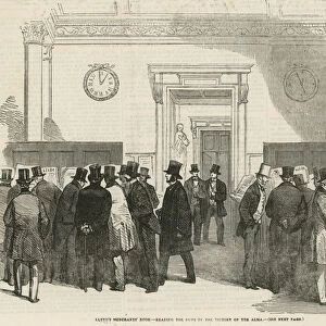 Lloyds Merchants Room - reading the news of the victory on the Alma (engraving)