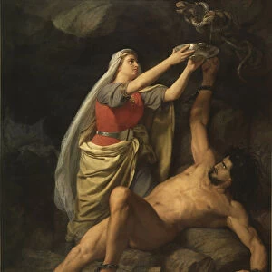 Loki et Sigyn - Loki and Sigyn, by Winge, Marten Eskil (1825-1896). Oil on canvas, 1863