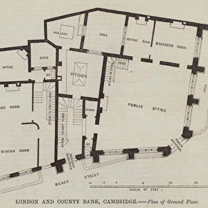 London and County Bank, Cambridge, Plan of Ground Floor (engraving)