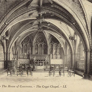 London, House of Commons, The Crypt Chapel (b / w photo)