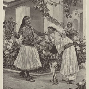 Her Lord and Master, a Scene in a North Albanian House (engraving)