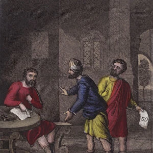A Lord there was whose steward prov d unjust... (coloured engraving)
