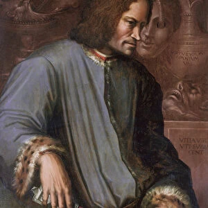 Lorenzo de Medici (1449-92) The Magnificent (oil on panel)
