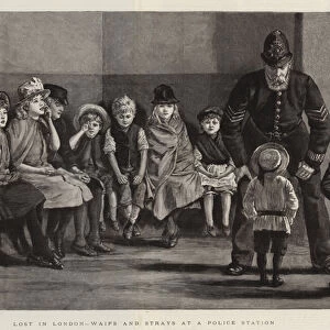 Lost in London, Waifs and Strays at a Police Station (engraving)
