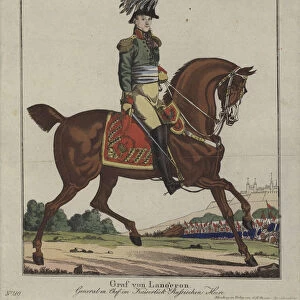 Louis Alexandre Andrault de Langeron, French general in the Russian Army (coloured engraving)