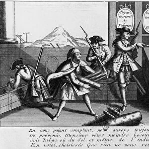 Louis Mandrin (1724-55) Attacking (engraving) (b / w photo)