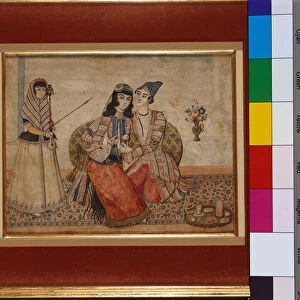 Two Lovers, 1838 (gouache on paper)
