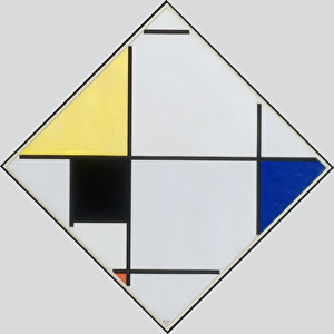 Lozenge Composition with Yellow, Black, Blue, Red, and Gray, 1921 (oil on canvas)