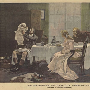 The Luncheon of Camille Desmoulins (colour litho)