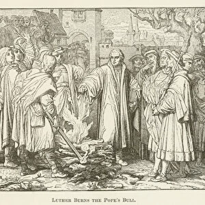 Luther Burns the Popes Bull (engraving)