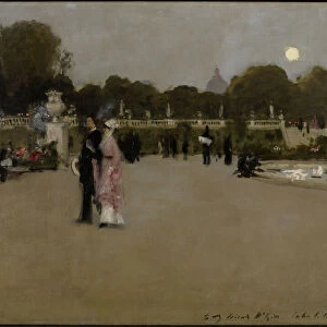 Luxembourg Gardens at Twilight, 1879 (oil on canvas)
