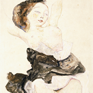Lying Young Girl, Half Nude, 1912 (watercolour and gouache over pencil on paper)