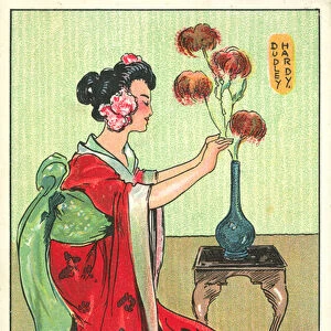 Madame Chrysanthemum, from the novel by Pierre Loti (colour litho)
