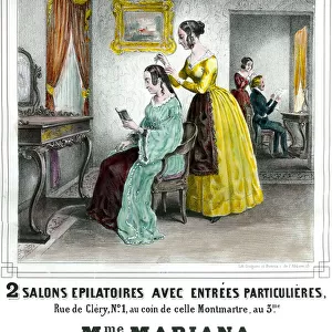 Madame Marianas beauty salon 19th century advertising poster Private collection