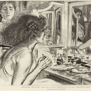 Madame Sarah Bernhardt in her dressing room (litho)