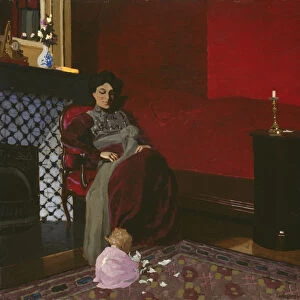 Madame Vallotton and her Niece, Germaine Aghion, 1899 (oil on artists board)
