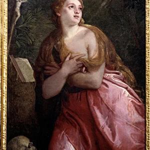 Madeleine penitente Painting by Paolo Veronese (1528-1588), 1583 Sun