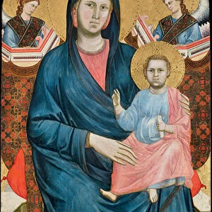 Madonna and Child Enthroned with Two Angels par Giotto di Bondone (1266-1377)