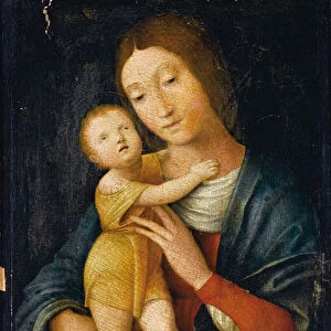 Madonna and child (oil on board)