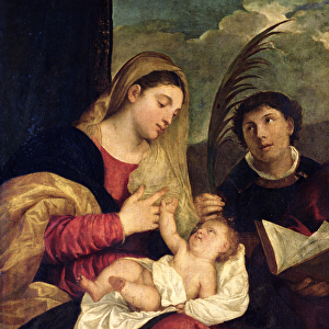 Madonna and Child with SS. Stephen, Jerome and Maurice (oil on canvas) (detail of 108505)