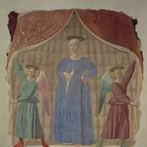 The Madonna del Parto, c. 1450-70 (fresco) (post restoration) (see also 75561, 172472